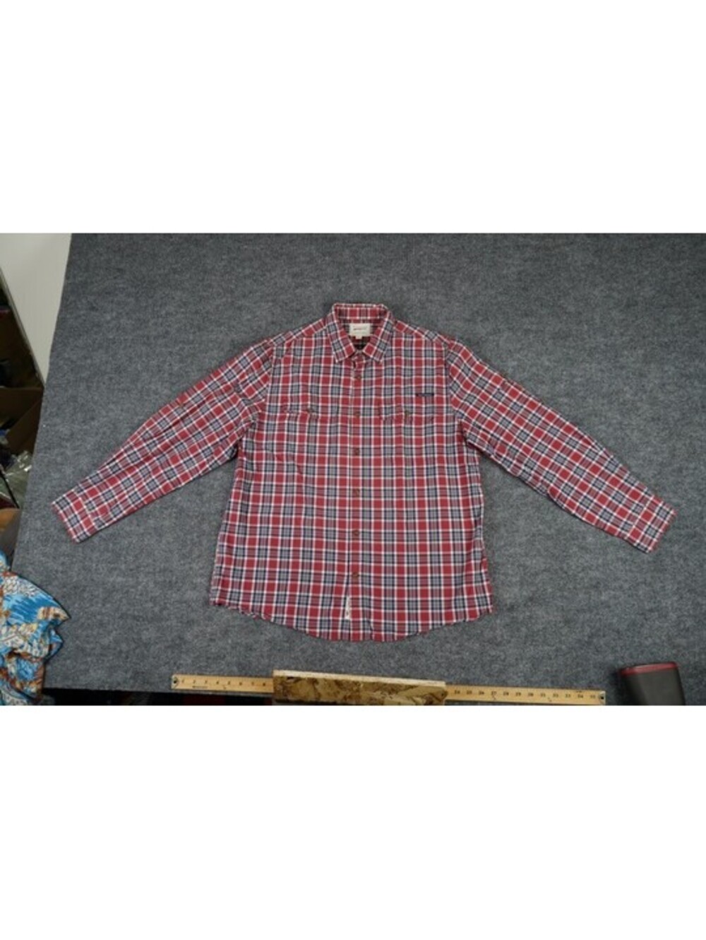 Field & Stream Red Blue Plaid Button-Down Shirt
